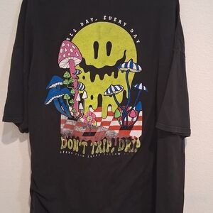 Black Graphic Tee with Colorful Design